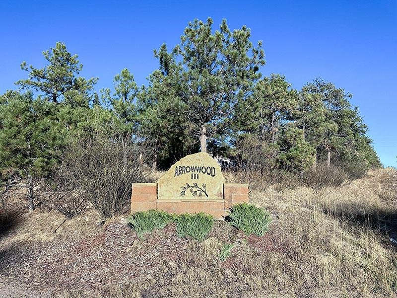 Arrowwood community entrance in Monument Colorado