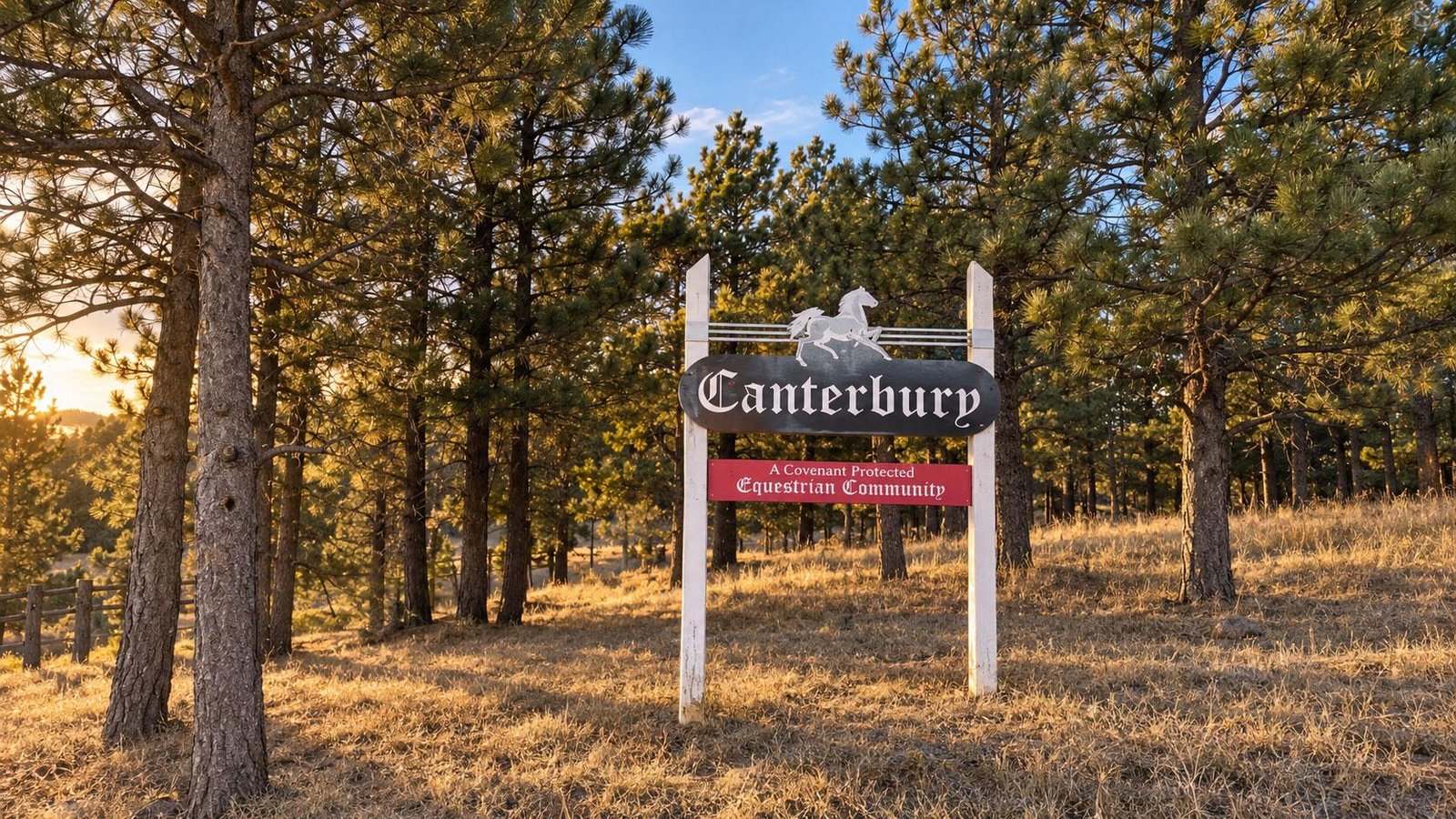 Canterbury Estates neighborhood entrance in the Monument Colorado area