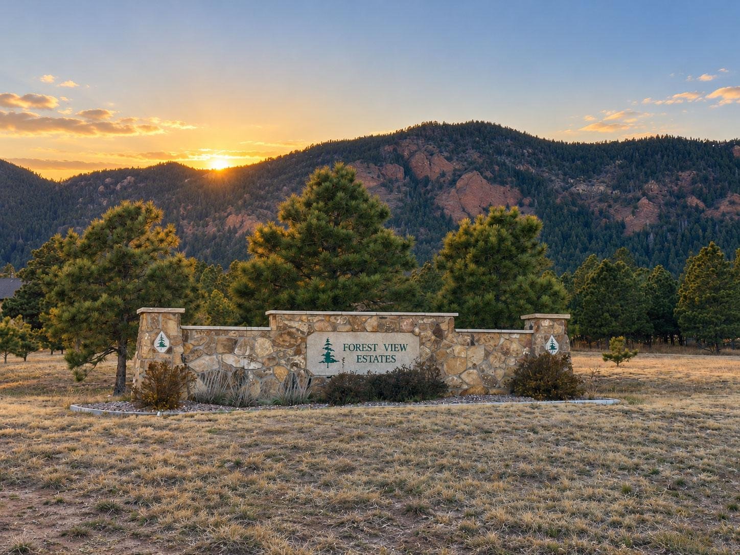 Forest View Estates neighborhood entrance in the Monument Colorado area