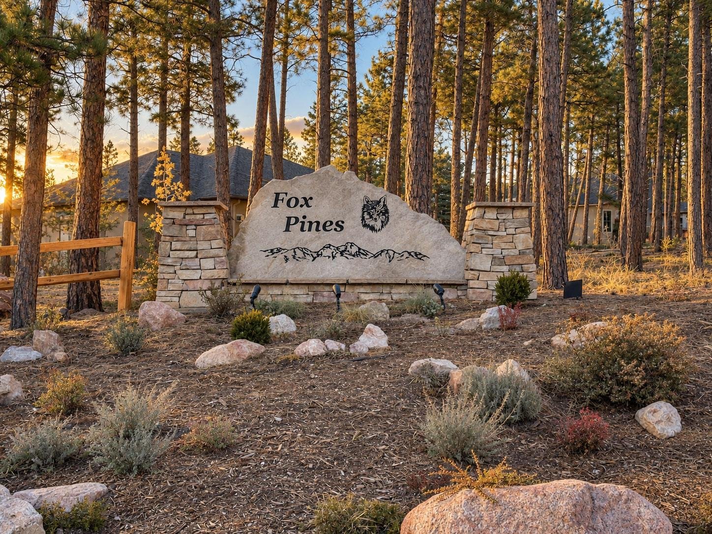 Fox Pines neighborhood entrance in the Monument Colorado area