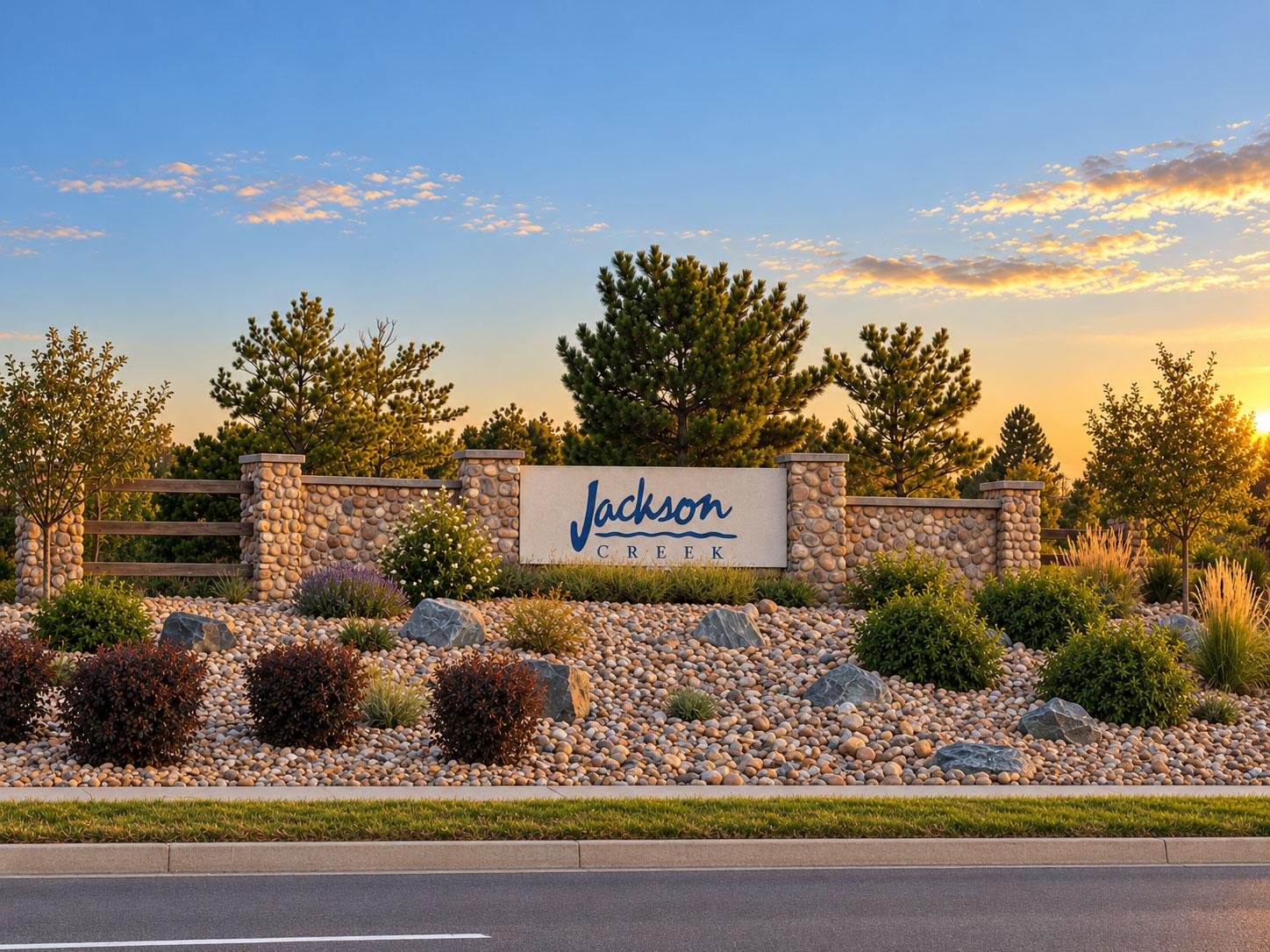 Jackson Creek community entrance near Jackson Creek in Monument Colorado