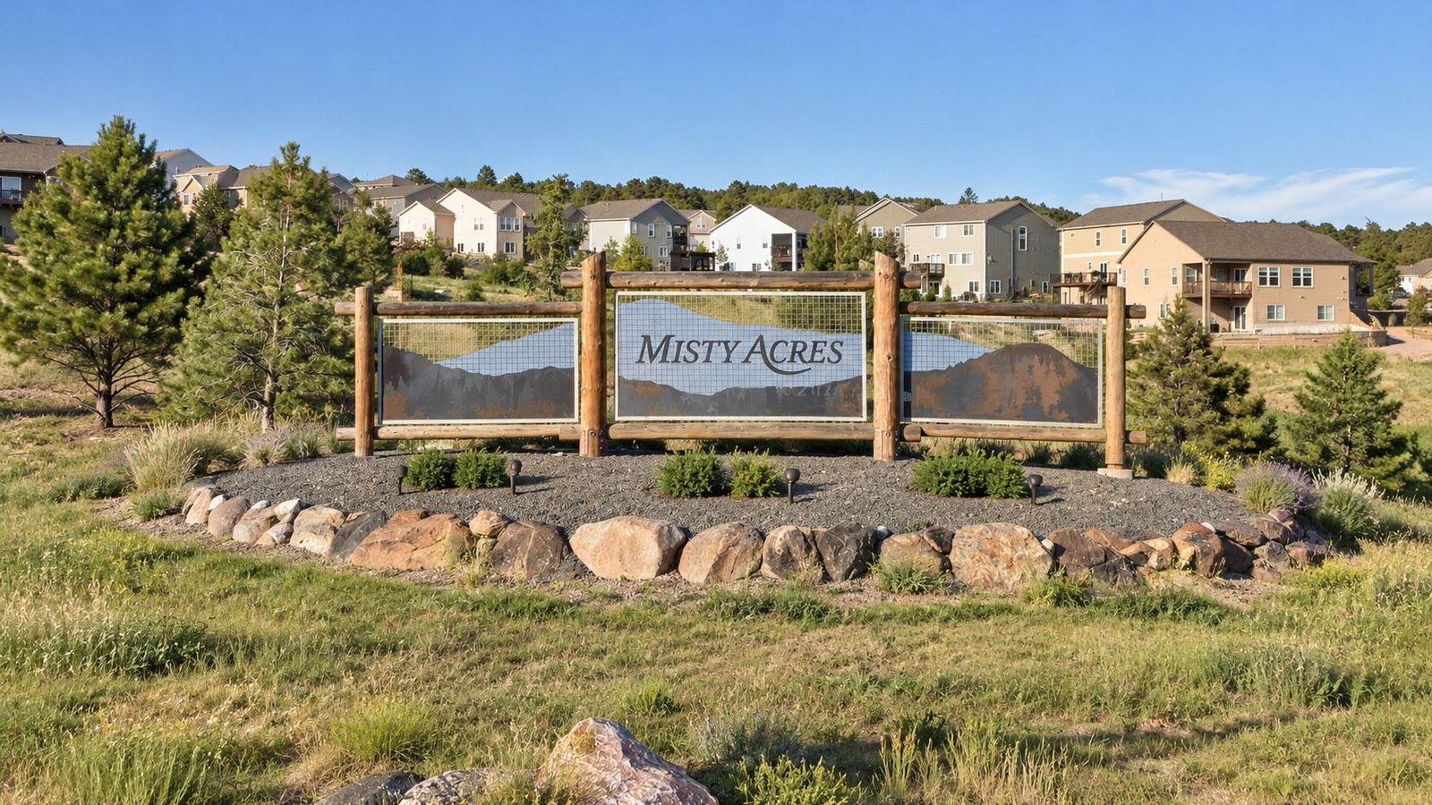 Misty Acres entrance sign
