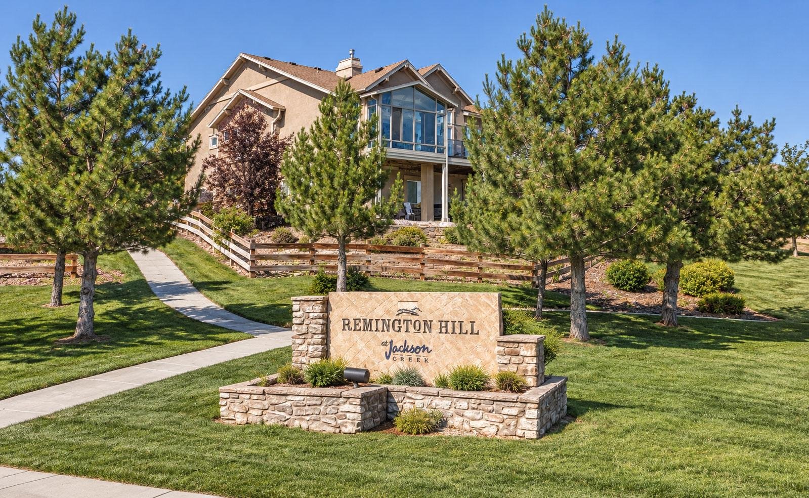 Remington Hill neighborhood entrance in Jackson Creek Monument Colorado