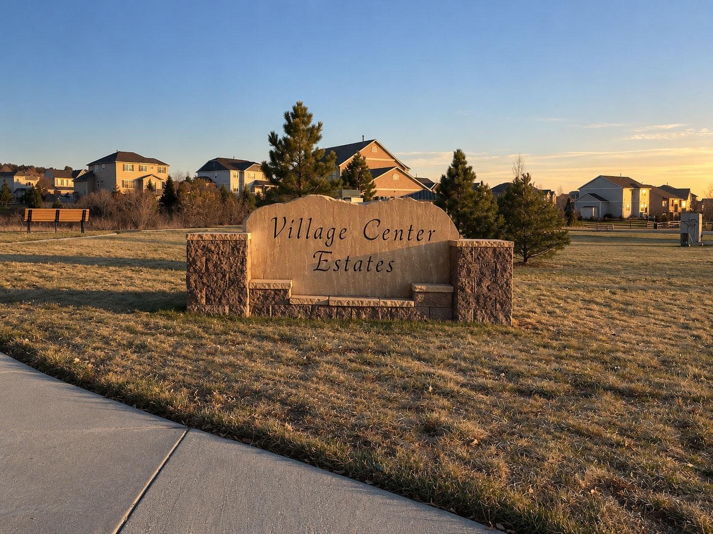Village Center Estates neighborhood entrance in Monument Colorado